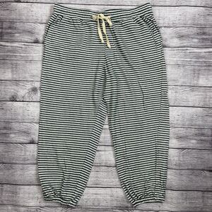 Madewell Striped Saunter Lounge Pants Size Large Green White Jogger Terry